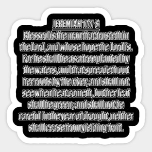 Jeremiah 17:7-8 Bible Verse KJV Text Sticker